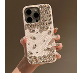 Snake-Print Skin Rhinestone Phone Case For iPhone 16 15 14 13 12 11 Pro Max Fall-Proof Luxury Girl Phone Case