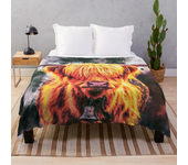 Fleece Throw Blanket Yak Highland Cow Home Decor,Cattle Portrait Art Super Soft Warm Plush Bed TV Blankets for Couch/Sofa/Travel