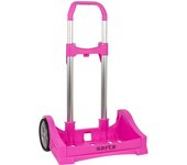 SAFTA - CARRO PORTA MOCHILAS EVOLUTION ROSA - Carro Evolution para Mochilas Fabricado en España - Carro para Mochila Versatilidad Universal Facilidad de Transporrte y Movilidad - Carro Mochila Variedad Estilos y Colores