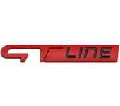 AUTOZOCO Emblema Adhesivo GT Line, Emblema GT Line, Insignia GT Line, Insignia Adhesiva GT Line, Apto para Maletero, Compatible con Renault, Material Aleación de Zinc, 125 mm x 20 mm, Rojo