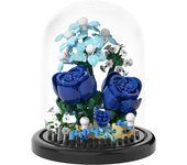 Rose Building Blocks Sunflower With Dust Cover Eternal Flower Assembling Brick Model Kids Toys Home Decoration Collection Gift
