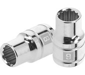 Llave Vaso Bihexagonal Truper 3/8 9mm Acero Cromo Vanadio