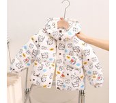 Cartoon Print Girls Down Coat Jacket Cotton Windbreak Cartoons Warm Plus Thicken Winter Winter Thicken Cotton Plush Parkas