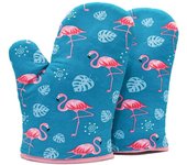 1 Guantes de horno resistentes al calor Antideslizante Flamingo Pattern Guantes de horno de cocina para hornear, hornear, asar a la parrilla