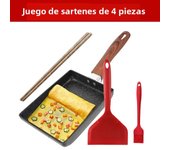 Tamagoyaki Omelet Pan Non-Stick Frying Pot Induction Gas Stove Universal Japanese Egg Pancake Frying Pan With Cooking Utensils