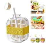 Cubitera y bandeja 2 en 1, máquina de hielo sin contacto, molde flexible de silicona para hielo rápido y bebidas refrescantes (verde, 800 ml)