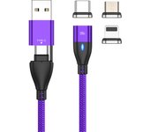 100W USB C Magnetic Charging Cable Fast Charger 3 in 1 USB Wire Cord For iPhone 12 11 Pro Xiaomi Samsung Macbook iPad