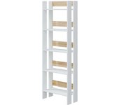 Estantería Librería Oficina Salón Comedor Madeira Roble Canadian y Blanco Artik 170x57x27 cm