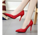 Pointed Toe Pumps Patent Leather Dress Women Shoes Red 8CM High Heels Boat Shoes Shadow Wedding Shoes Shoes for Wedding