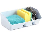 C.A - Soporte Organizador de Estropajero Verde para Fregadero de Cocina - Práctico y Funcional - 3 en 1 - Plástico Durable