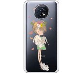 Funda compatible con Xiaomi Redmi Note 9T 5G - Nina fondo corazones