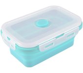 1 PCS Silicone Folding Lunch Box Food Grade Square Portable Microwave Oven Lunch Box Outdoor Travel Picnic Preservation Box