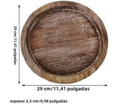 1Pc bandeja redonda de madera para velo soporte multifuncional para cocina decoración de hogar estilo rustico ideal para mesa de casa de granja