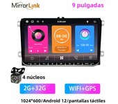 2din 9" Android 12 Radio with Carplay Car Multimedia Player Auto Carplay for VW Volkswagen Golf Polo Tiguan Passat
