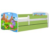 Cama 140 x 70 cm Kocot Kids com gaveta e colchão BabyDreams Safari Green