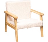 Sillón Infantil de Tela Basile Muebles para Niños y Niñas Color Beige y Roble Claro 43 cm