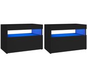 vidaXL Muebles de TV con luces LED 2 uds 60x35x40 cm, Mueble de Salon, Mueble TV, Mueble TV salon, Mesa de TV, Mueble tele