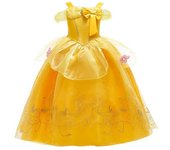 Girl Belle Dress Up Sleeveless Floral Children Party Princess Costume Kids Beauty and The Beast Halloween Carnival Outfit Clothe