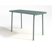 Vente-unique - Comedor de jardín para niños de metal verde almendra - una mesa y 4 sillas apilables - POPAYAN
