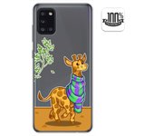 Tumundosmartphone Funda Gel Transparente para Samsung Galaxy A31 diseño Jirafa Dibujos