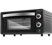 Horno tostador de sobremesa eléctrico multifunción, 10 litros de capacidad y puerta con doble cristal.
