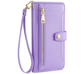 Fashion Zipper Wallet Crossbody Case for VIVO V29 Lite V27 V25 V23 V20 V21 V19 Pro V27E V23E V21E Flip Cover with 2 strap