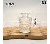 130/150/200ml Embossed Aromatherapy Empty Bottle Small-bore Glass Vial Essential Oil Bathroom Reed Diffuser Jar Home Decor Vase