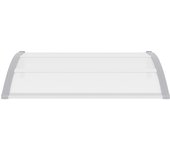 vidaXL Marquesina para puerta PC 120x75 cm Color Negro y transparente, Gris y transparente, Negro y blanco Protección Rayos UV para Terraza Patio Exterior Jardín