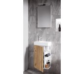 Conjunto de muebles de baño de 3 piezas WC de invitados lavabo de invitados espejo Lumia pequeño y estrecho Conjunto de muebles de baño de 3 piezas WC de invitados lavabo de invitados espejo Lumia pequeño y estrecho