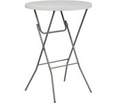 Mesa Catering Plegable Redonda Blanca Alta de 80x110cm | 7house | Mesa ideal para Eventos en Espacios Exteriores o Interiores | Mesa de Polipropileno y Acero | Mesa para 2-4 Personas