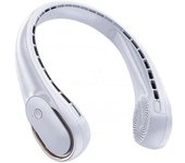 Ventilador de garganta Silencioso, recargable por USB,ajustable en 3 Direcciones, 4000 mA, Con cateria de Lara duración (Blanco)