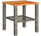 Mesa de Jardín sintético Madera Acacia gris 40x40x42 cm
