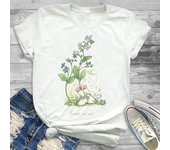 Lovely Style Pet Print T-Shirt Crew Neck Casual Short Sleeve T-Shirt Spring Summer Women's Clothing Fashion Simple Short Sleeve