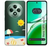 Tumundosmartphone Funda Silicona Transparente para Oppo Reno 12FS 4G / 12 FS 5G diseño Playa Dibujos