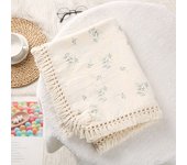 Cotton Muslin Swaddle Blankets for Newborn Baby Tassel Receiving Blanket New Born Swaddle Wrap Infant Sleeping Quilt Bed Cover