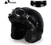 DOT Approved Vintage Motorcycle Helmet 3/4 Open Helmet Scooter Capacetes Motorcycle Equipment