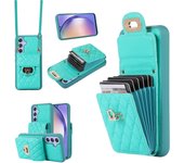 Luxury Case Multi Card Slot Leather Texture Back  For Samsung Galaxy S23 22 21 24 21 20 FE Ultra Plus A12 13 14 34 52 53 54Cover