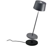 Lámpara de Mesa LED recargable y regulable gris oscuro Olivia Pro
