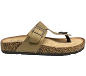 Sandalia Plana Tira Central Camel