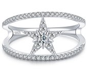Zenyth Nuevo Plata de Ley 925 Estrella de moda brilliant AAAAA CZ anillo de Dedo para Mujeres joyería FINA de compromiso de Boda de lujo
