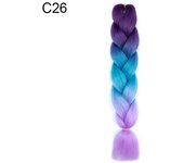 24Inch Synthetic Braiding Hair Extension Ombre Color Rainbow DIY Jumbo Hair Pink Red Blue Hairstyle for Women