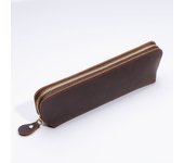 Vintage Leather Pencil Case Retro Stationery Items Zipper Storage Bag Pencil Pouch Pen Holder for Kids School Office Acsesories
