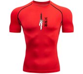 Printed Men's Athletic Compression Shirts Athletic Quick Dry Breathable Rash Guard Athletic Tight Workout Tops Summer Men