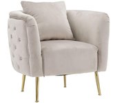 Mauro Ferretti Bucarest Sillón de Tela Gris with Pats Doradas 76x74x71 cm
