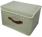 Caja organizadora plegable para el hogar, caja de almacenamiento para ropa, juguetes, color verde, L