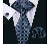 Barry.Wang Plaid Silk Men Tie Handkerchief Cufflinks Set Designer Jacquard Checked Necktie for Male Wedding Team Groomsman Corp