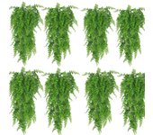 Planta artificial de hiedra Boston de 35,4 pulgadas, planta colgante artificial, planta de plástico de vid colgante falsa, planta de helecho artificial verde UV para decoración interior y exterior, baño, oficina, jardín, fiesta, cesta de boda