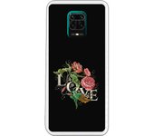 Funda compatible con Xiaomi Redmi Note 9S - Note 9 Pro - tatoo rosa efecto bordado