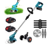 21V 380W Electric Grass Trimmer Handheld For Makita 21V Battery 7800RPM Cordless Garden Grass Trimmer Length Adjustable with 2 Battery