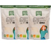 Harina de Avena Integral Bio Sin Gluten Pack de 3x 500g | Rica en fibra | NATURGREEN